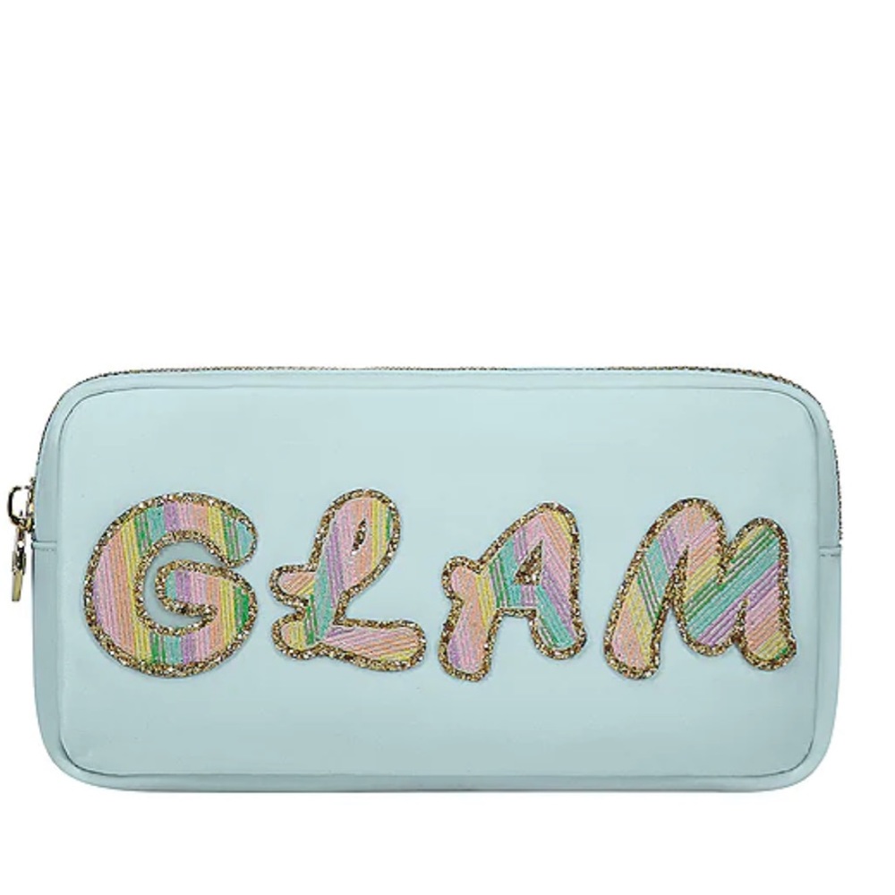 RARE Stoney Clover Lane Glam Pouch Travel Rainbow Letters New from Revolve